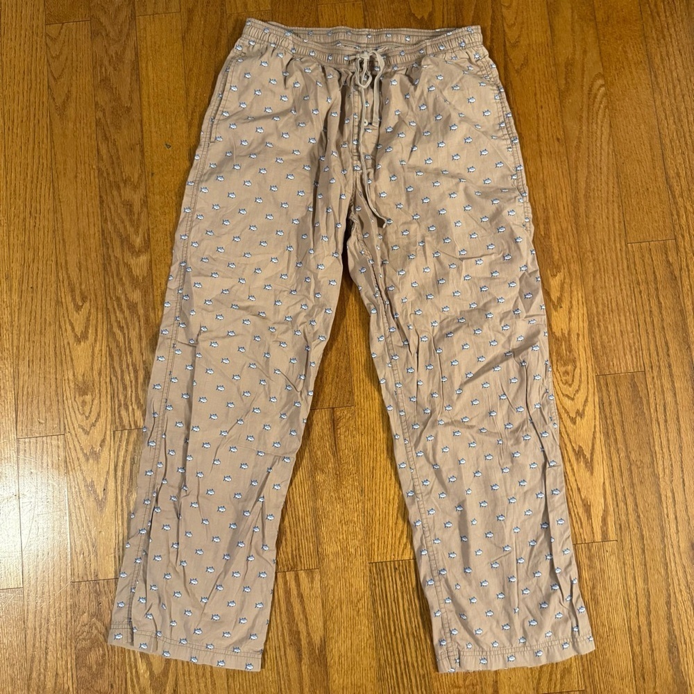 Southern Tide Tan Straight Leg Pants with Elastic Waistband Women’s Size M